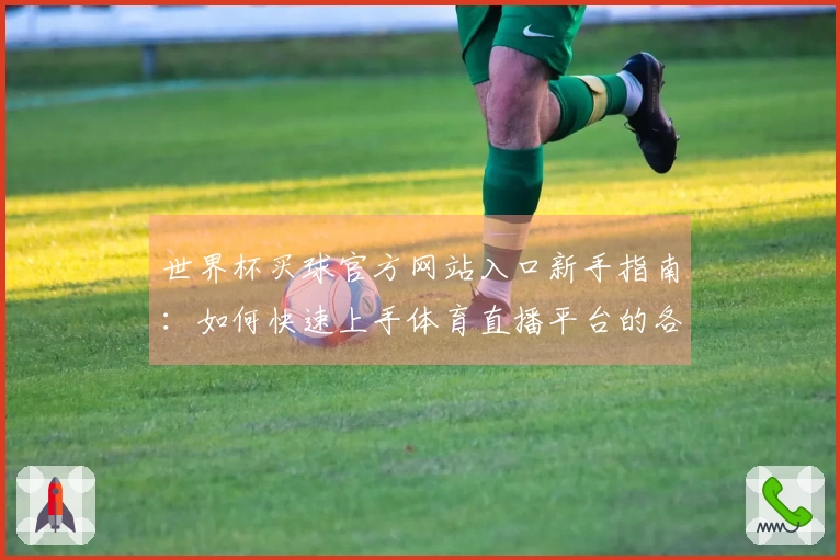 世界杯买球官方网站入口新手指南：如何快速上手体育直播平台的各项功能